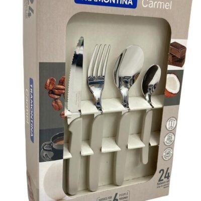 Set 24 cubiertos carmel marfil Tramontina-2943
