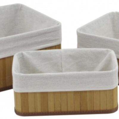 Set x3 canastos bambú tela Suka-6398