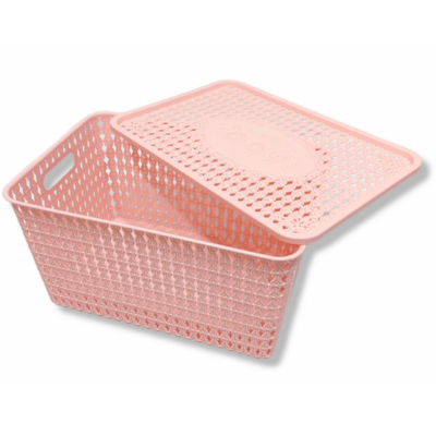 Caja con tapa Rosas chica  apilable-3430