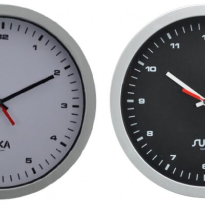Reloj pared plateado suka-6393