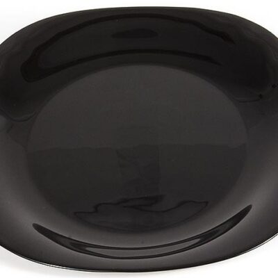 Plato postre Carine negro Noir templado-7411