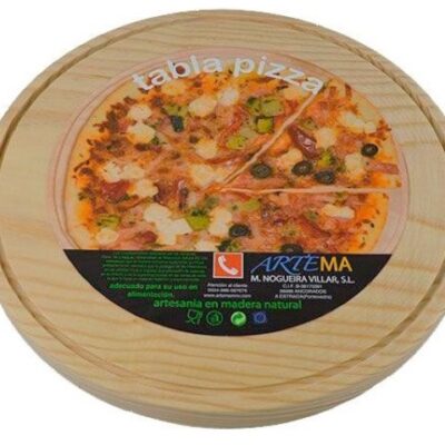 Plato pizzero 35cm de pino-7537