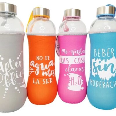Botella de  vidrio con funda 580cc-7801