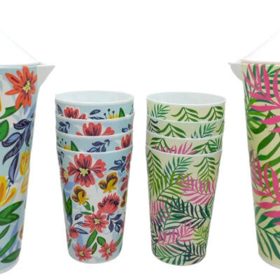 Set jarra + 4 vasos estampados-0178