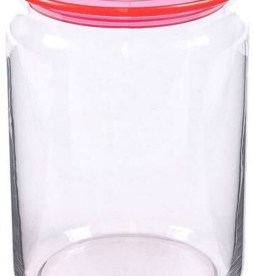 Frasco vidrio tapa acrilica rosa 1 lt-0286-3