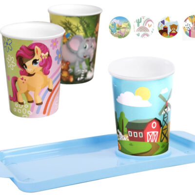 Set bandeja+vaso cónico decorado-0175-1